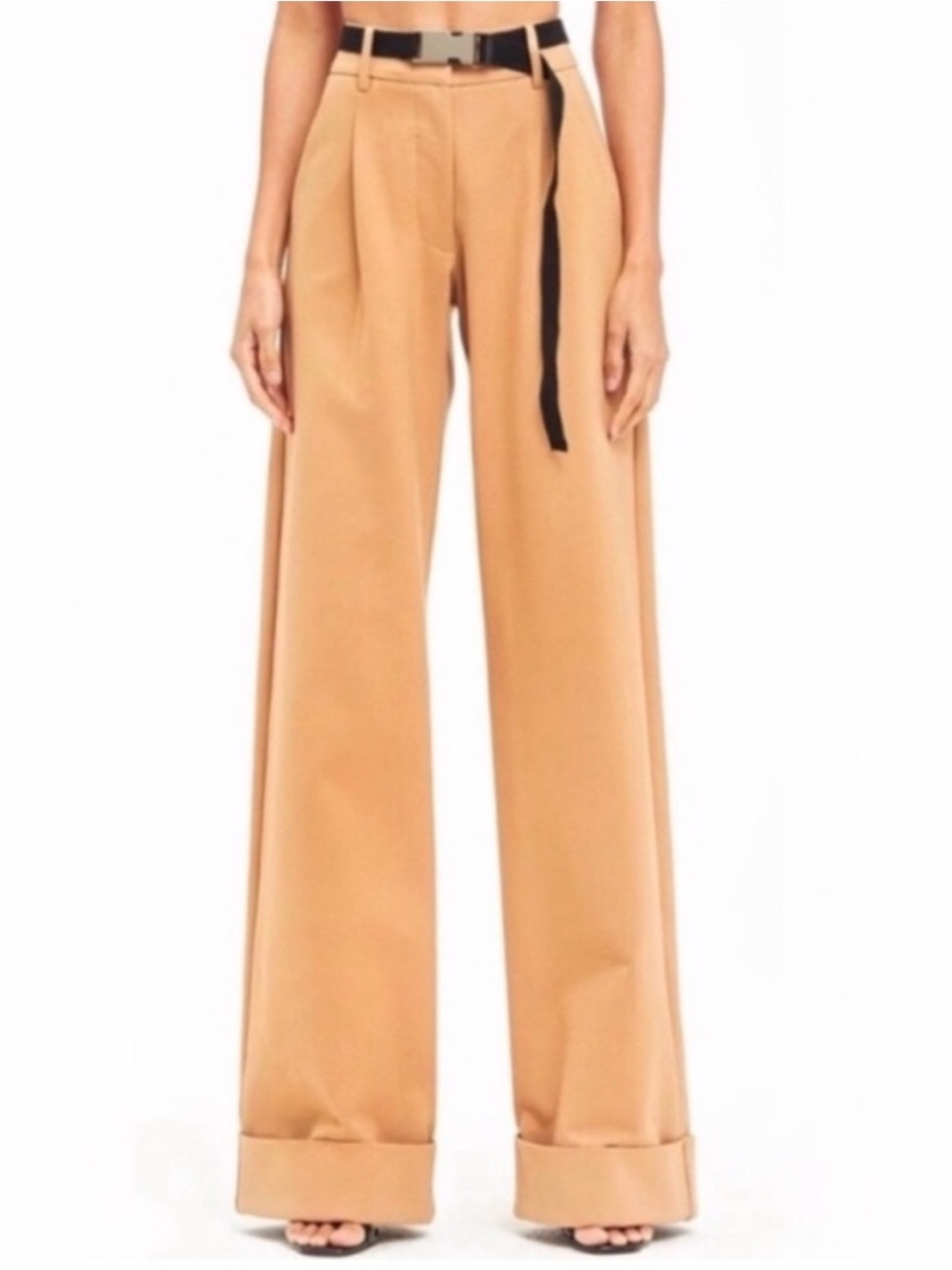 I Am Gia Wide Leg High-Rise Tan Trousers